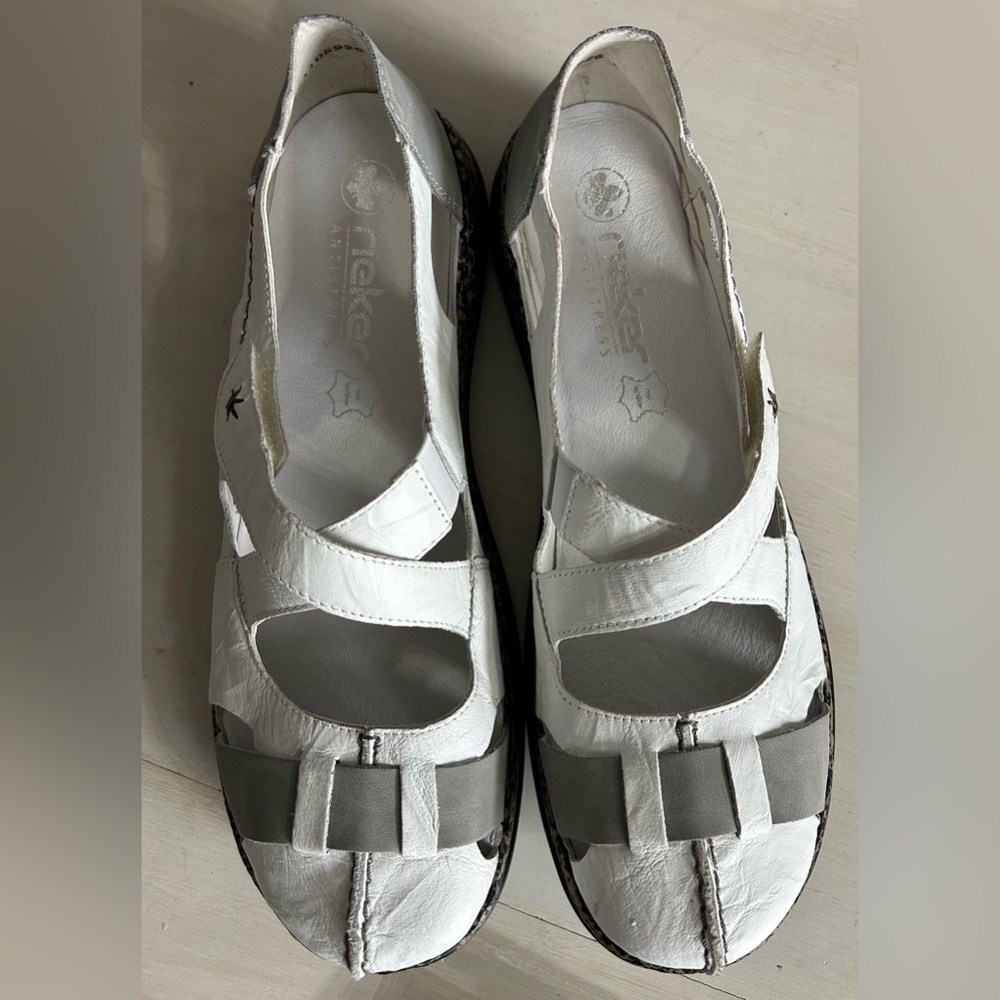 Rieker 85011 White Leather Mary Jane Comfort Walking Shoes EU 42 US Women’s 11 - Picture 5 of 9